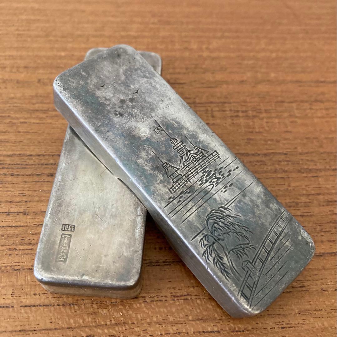 ◆ 純銀製 楊枝入れ 年代不詳 金属工芸 ◆