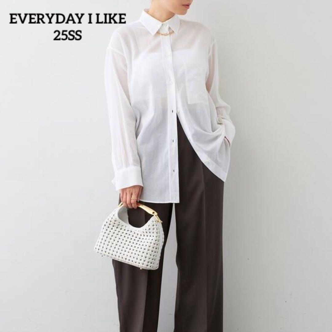 エヴリディアイライク　25SS minimal sheer shirt コットン