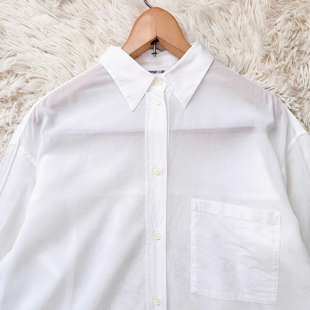 エヴリディアイライク　25SS minimal sheer shirt コットン