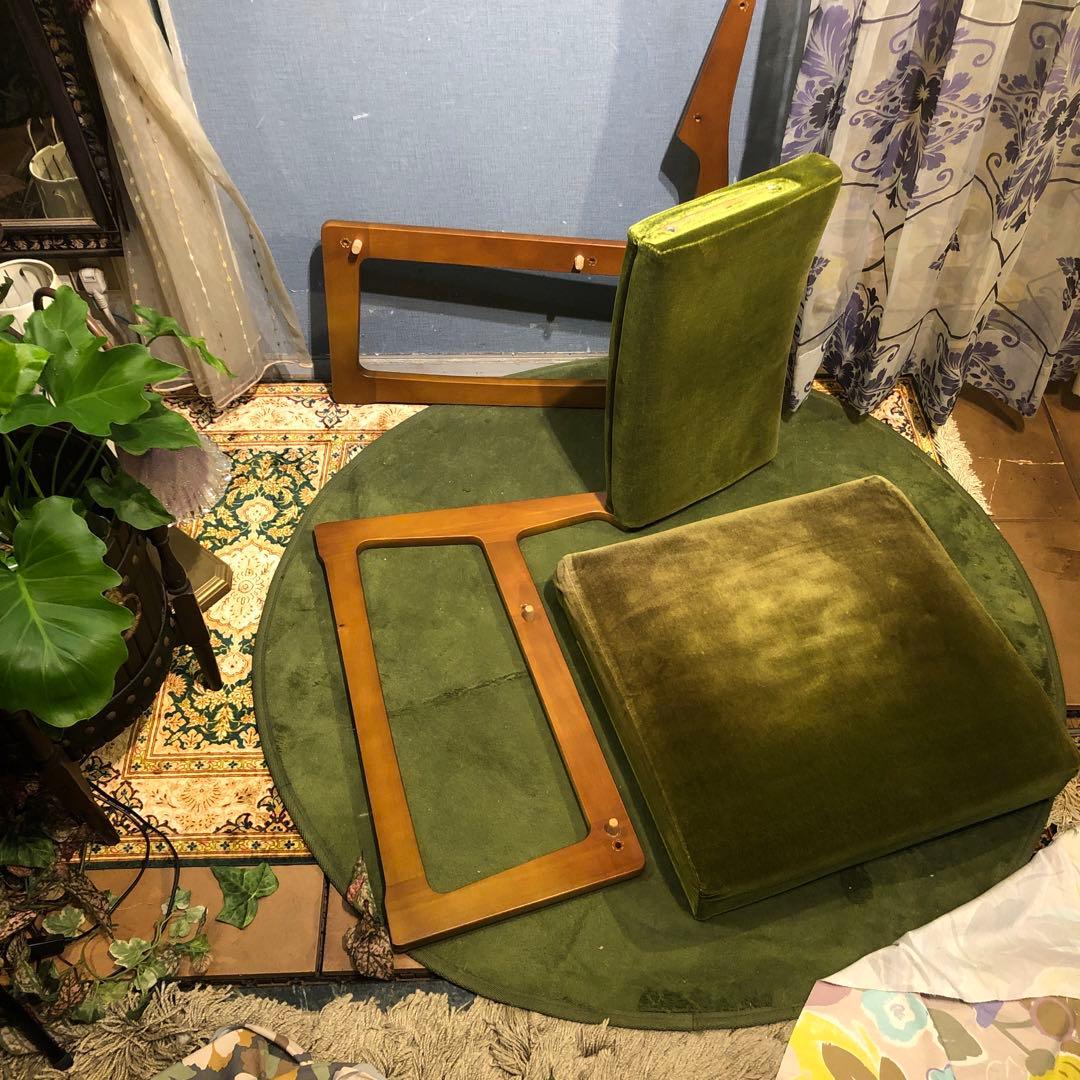 ト*ム様 ヴィンテージ ミッドセンチュリー　カリモク６０　チェア　モケットグリー