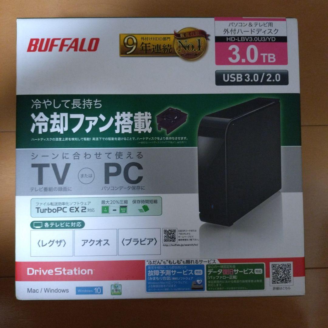 BUFFALO 外付HD 3TB HD-LBV3.0U3/YD【未開封】