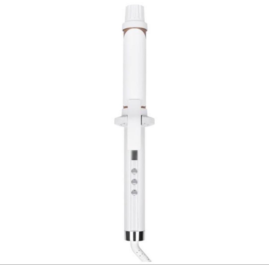 ホワイト カールヘアアイロン 3段階温度設定