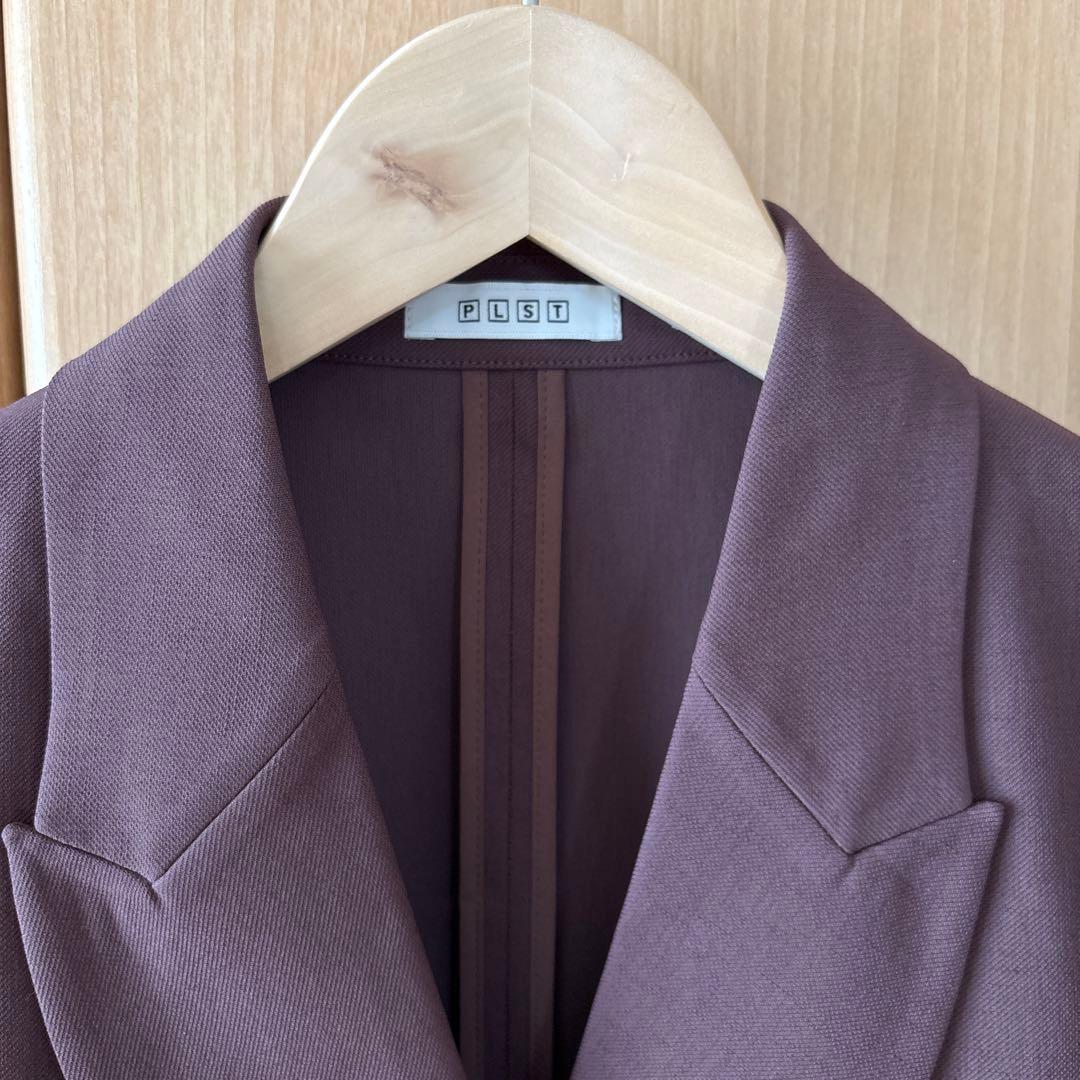 プラステ　リネンブレンド　セットアップ　ブラウン　S