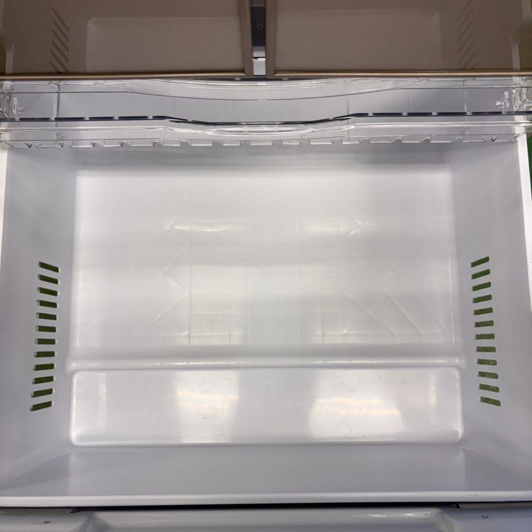 573 日立大型冷蔵庫　400L強　小型　家庭用　右開き　自動製氷　ガラスパネル