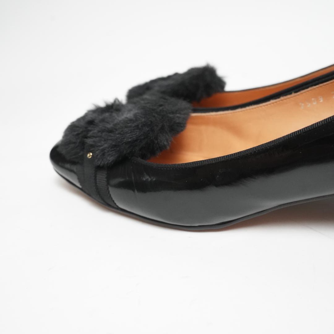 【美品】ランバンオンブルー パンプス ファー エナメル モチーフ 23.5cm