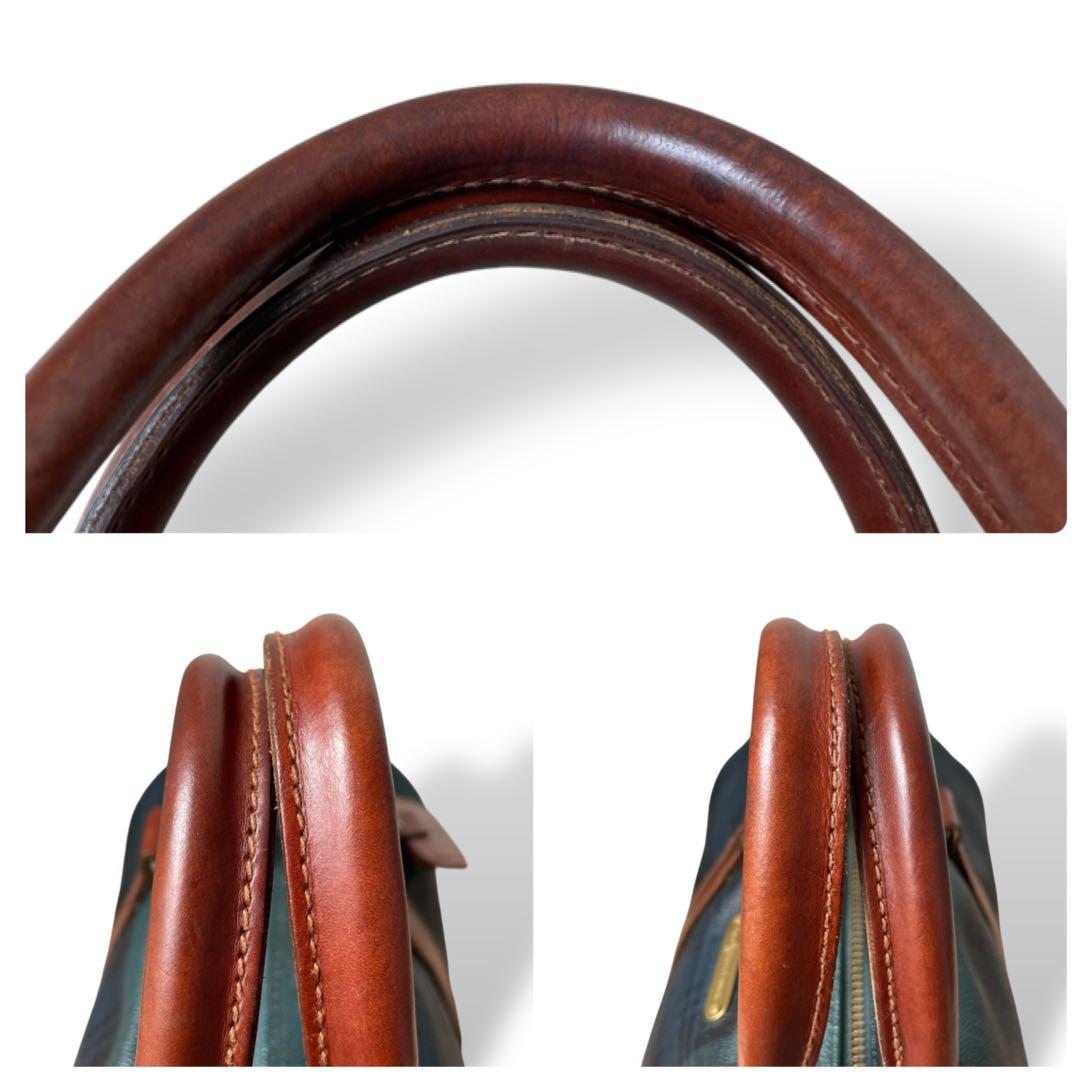 ポロラルフローレン☆ブラックウォッチ チェック ボストンバッグ PVC レザー