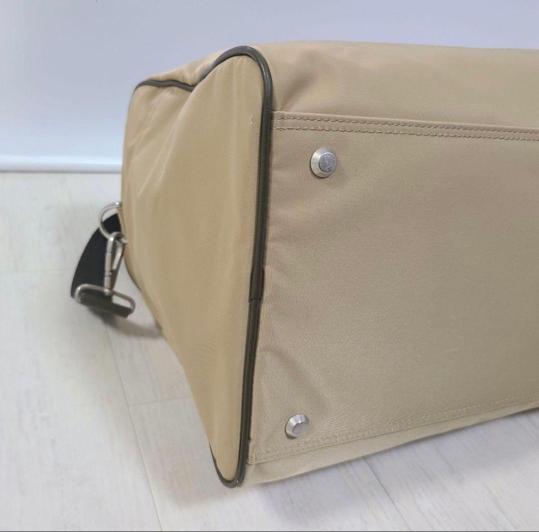 アニエスベー ボストンバッグ 2way ベージュ　ナイロン　レザー