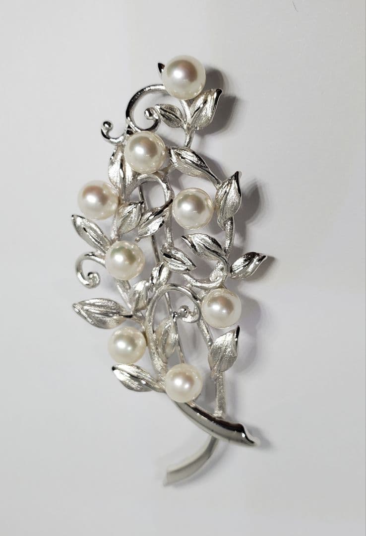 あこや真珠　本真珠　シルバー　ブローチ　パール　ジュエリー