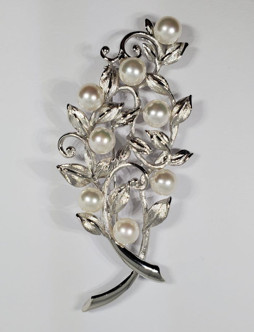 あこや真珠　本真珠　シルバー　ブローチ　パール　ジュエリー