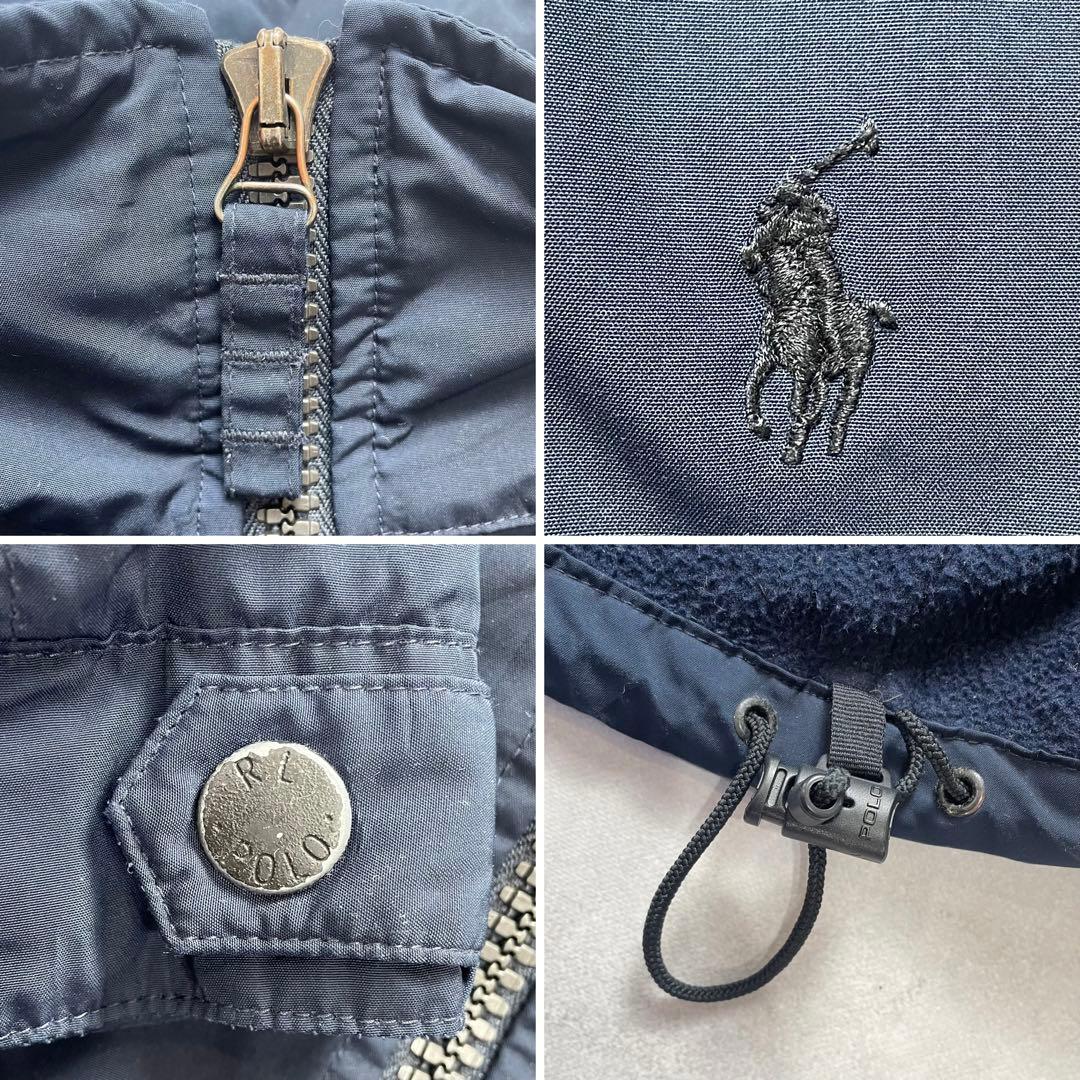 希少✨90s ポロラルフローレン スイングトップ 裏ボア ポニー オールネイビー