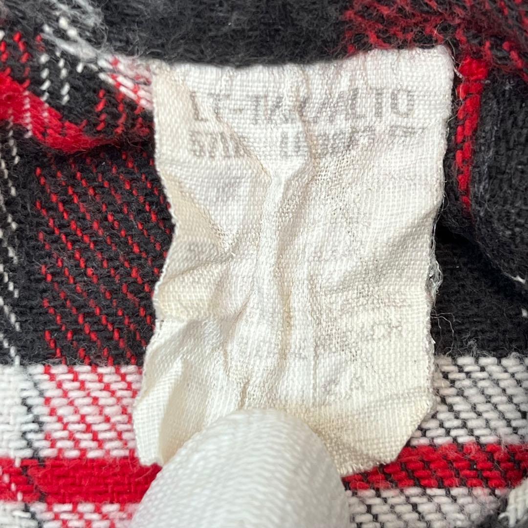 FIVE BROTHER ヘビネルシャツ チェック 好配色 レッド ブラック L