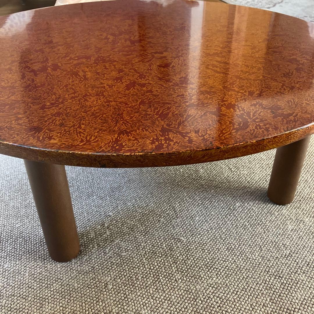 レトロ円卓ちゃぶ台　漆塗り　直径８７高さ３２