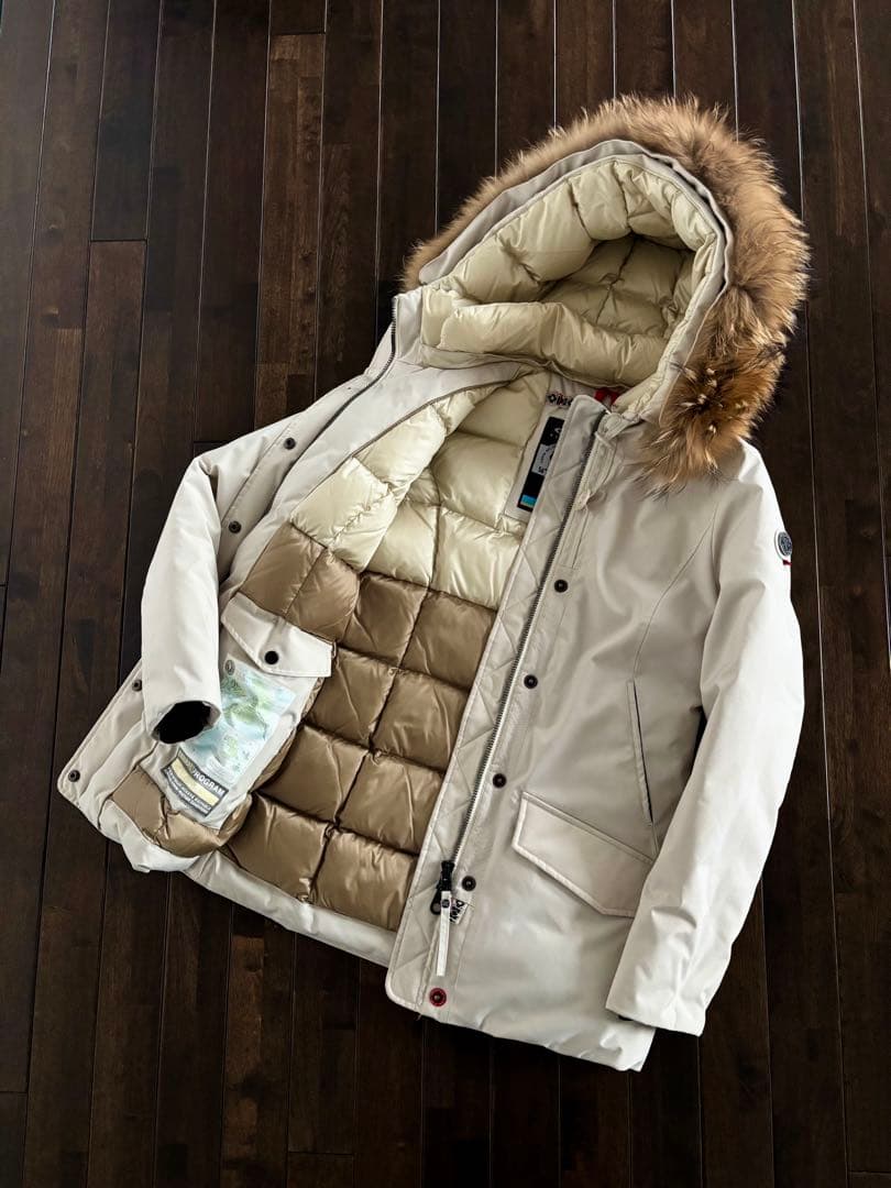 ケープホーン/定価9.7万 ネヴァド ファー付 ダウンJKT アイボリー 42