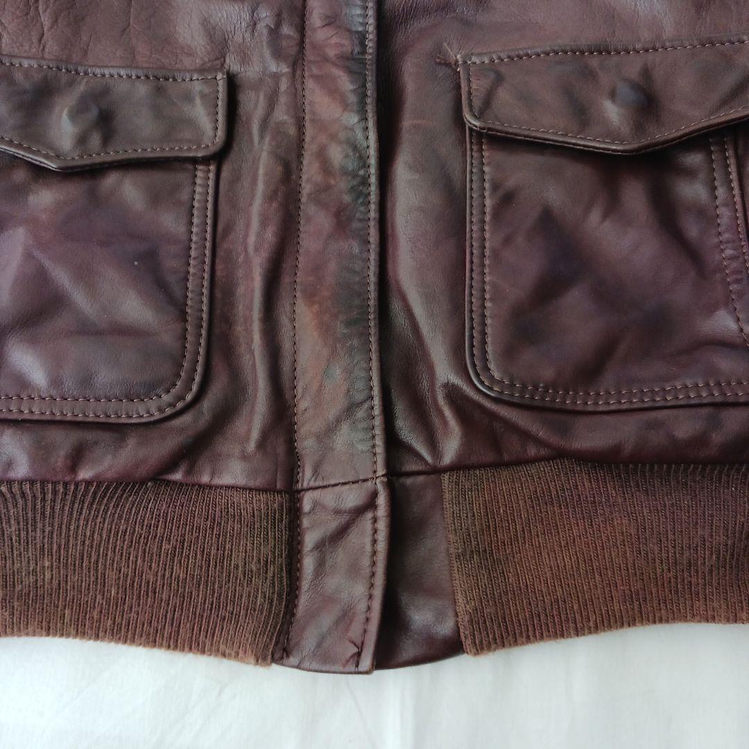 Golden Bear ブラウンレザー革製ジャケット、80年ヴィンテージ
