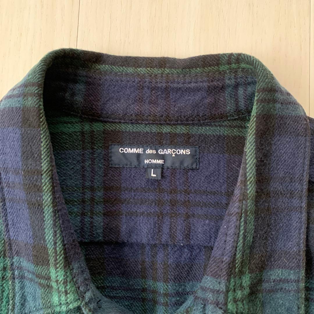 00s コムデギャルソン　ブラックウォッチ　ネルシャツ　切り返しパターン