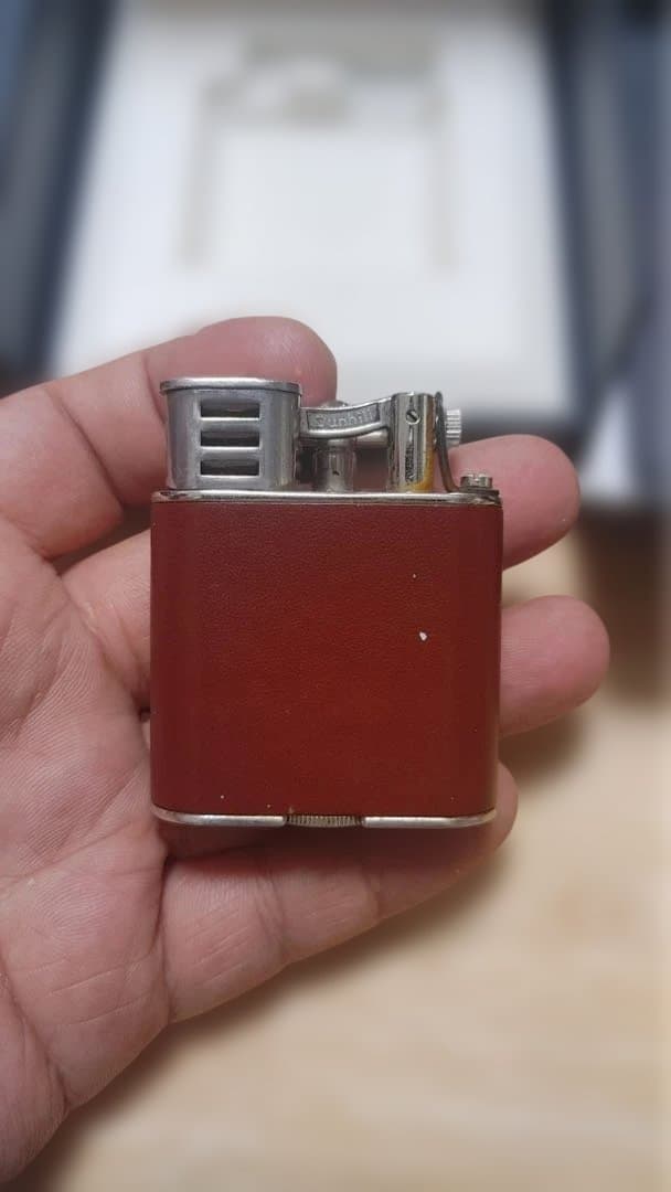 【希少・付属品完備】ダンヒル ユニーク 英国製 本革巻き ライター 当時物