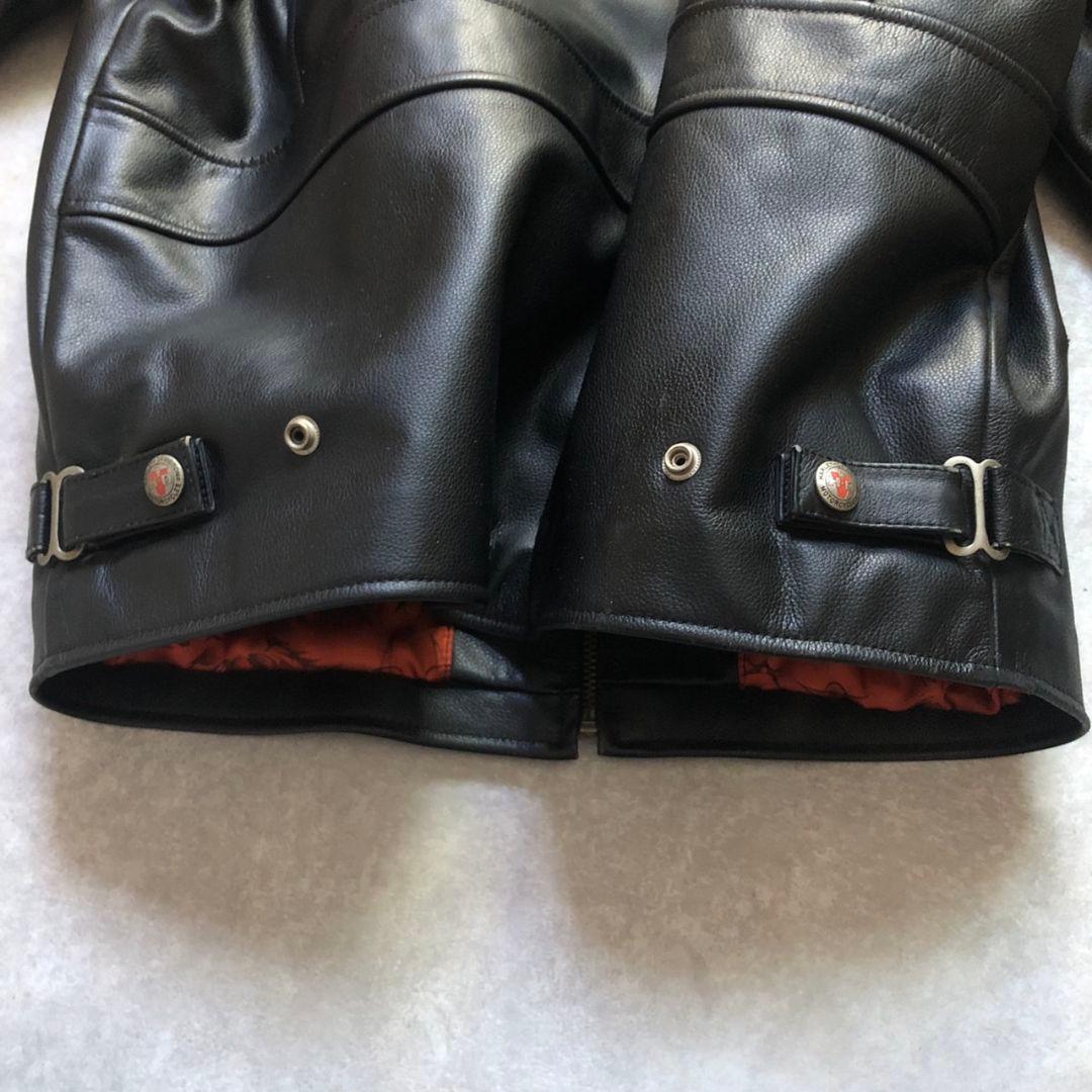 90s~00sハーレーダビッドソンイーグルロゴ牛革シングルライダースジャケット