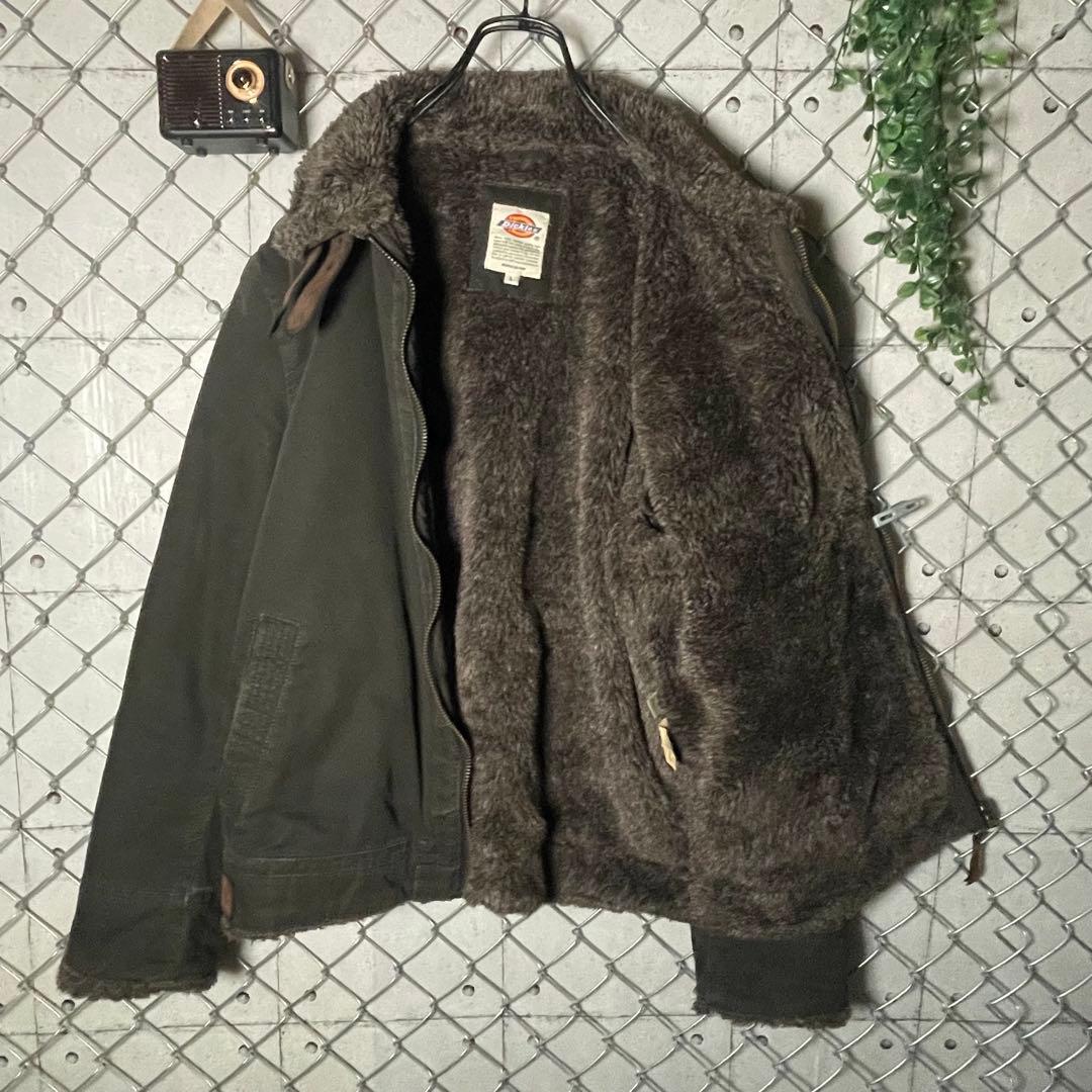 Dickies ディッキーズ ダックジャケット ボア裏地 ブラック系 L
