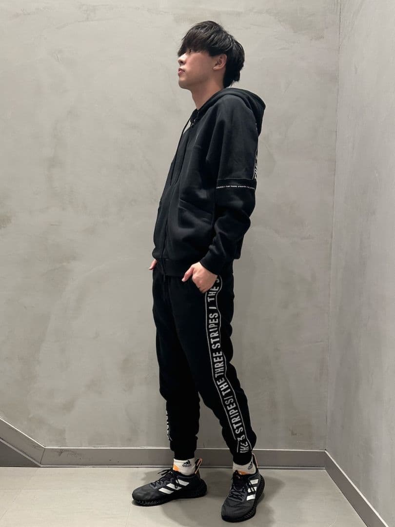 アディダス 裏起毛 スウェット 上下セット パーカー パンツ ブラック 新品 L