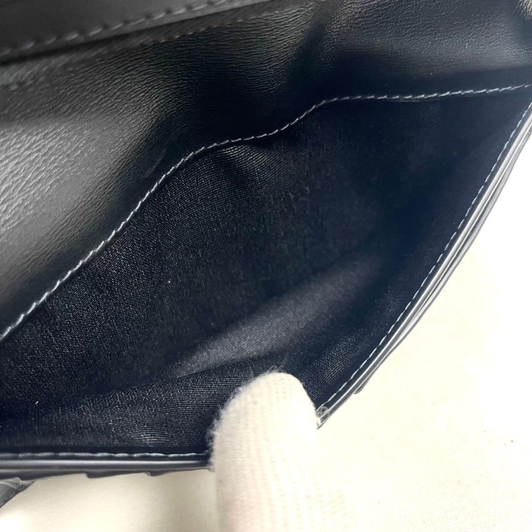 バーバリー　長財布　シャドーチェック　ロゴプレート　二つ折り　レザー　ブラック