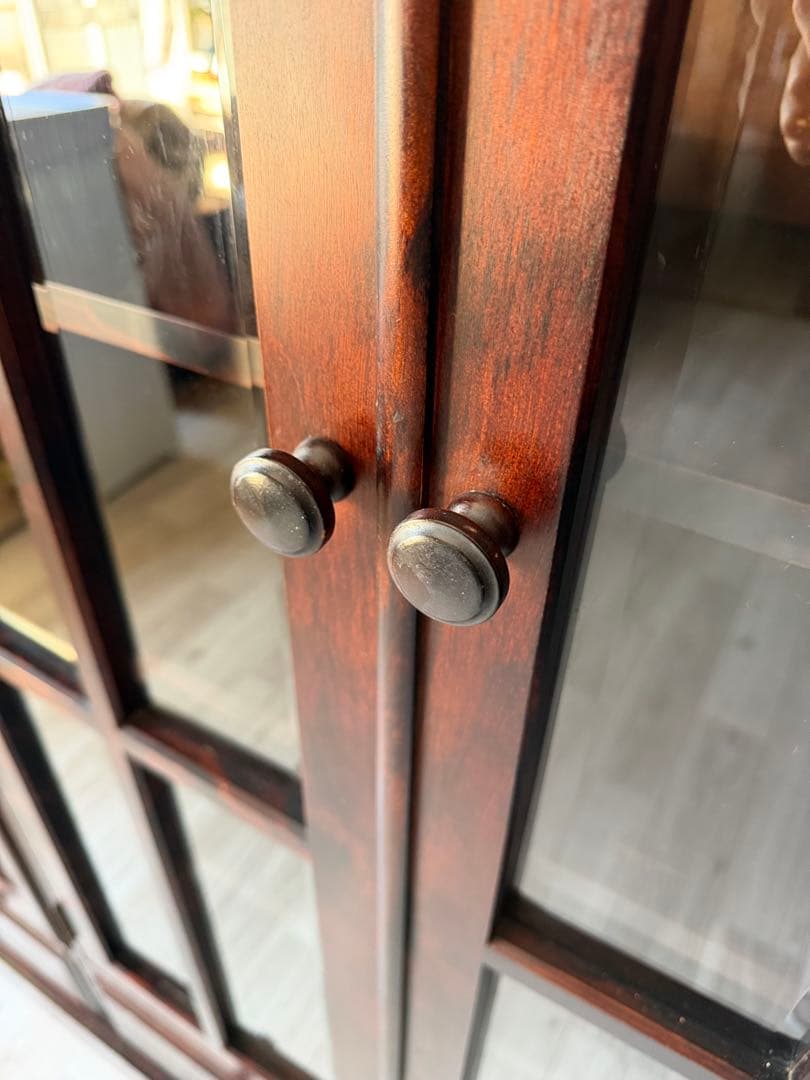 momo 北斗民芸家具 和光 飾棚１２０ 樺材 民芸家具 書棚 食器棚