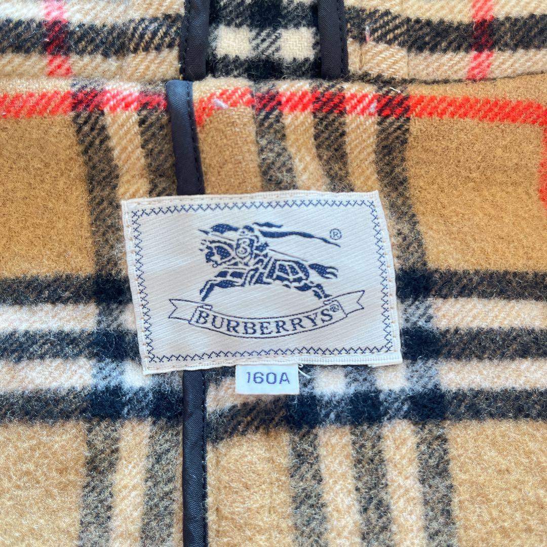 美品　バーバリー　ダッフルコート　キャメル　ノバチェック　ウール　トグル