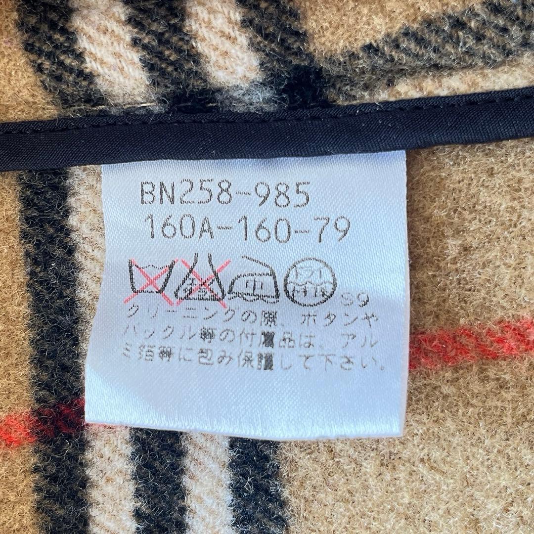 美品　バーバリー　ダッフルコート　キャメル　ノバチェック　ウール　トグル