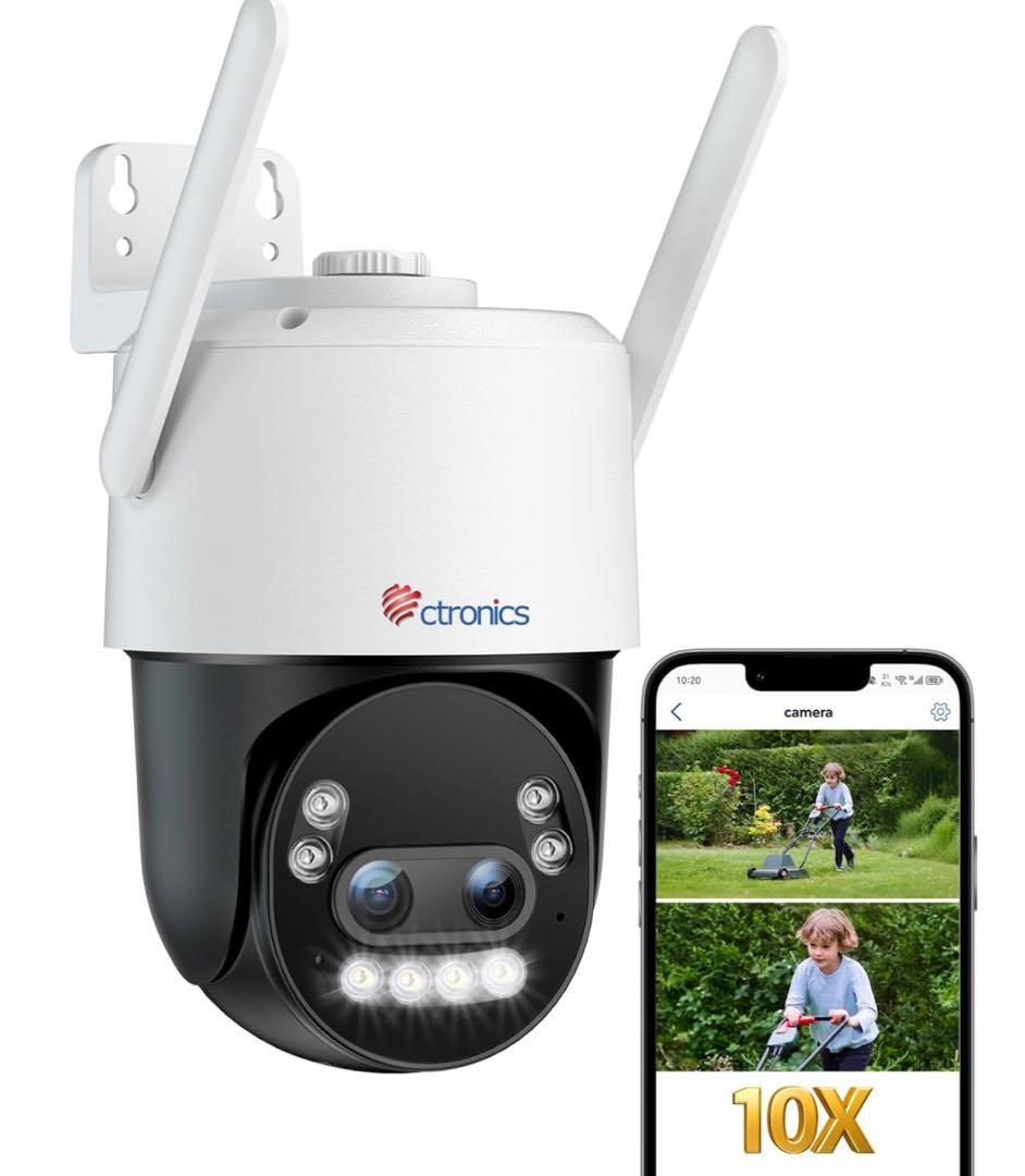 【新品】4K 10倍ハイブリッドズーム Ctronics 防犯カメラ 屋外 5G