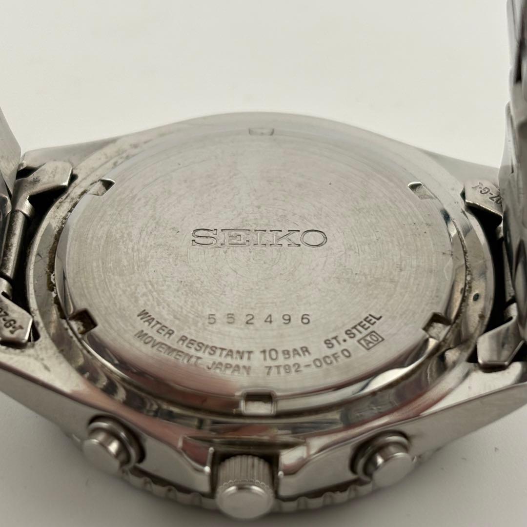 【美品】セイコー　ブルー　クロノ　7T92-0CF0 パイロット