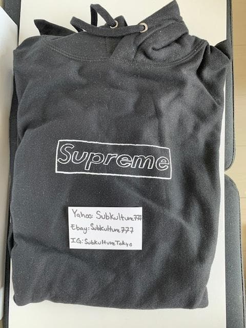 Supreme KAWS ブラック フーディ XL