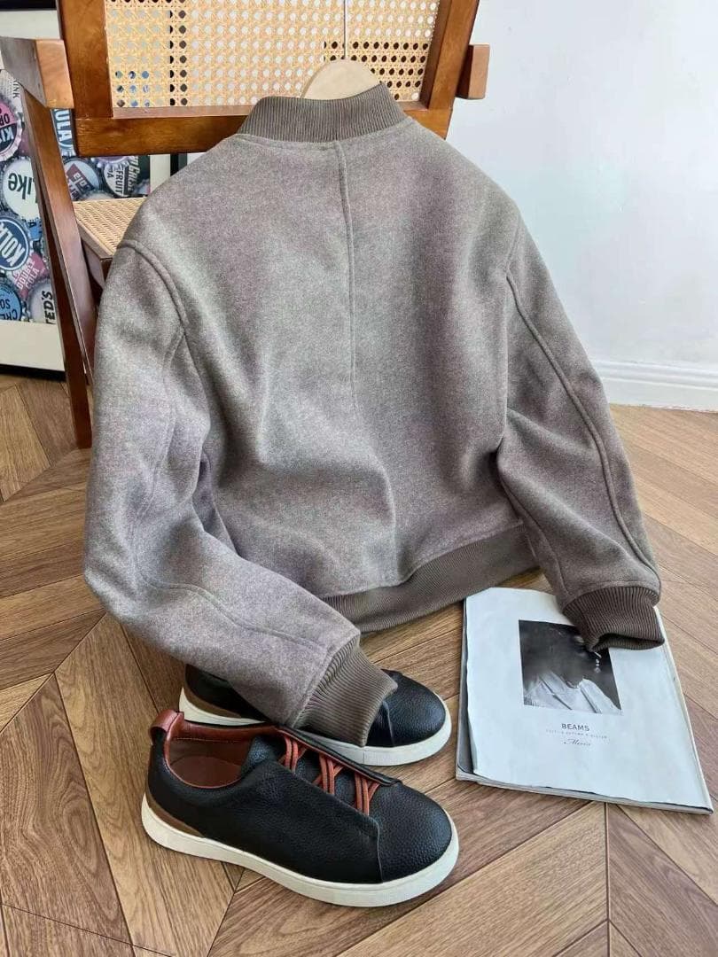 Loro Piana 2025冬季新作 男性用厚手羊毛飛行員ジャケット Mサ