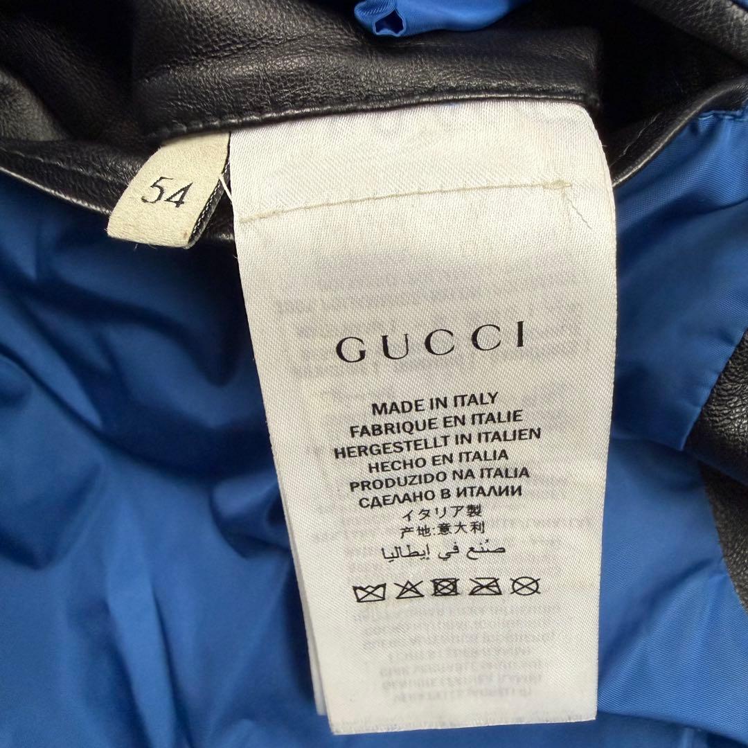 グッチ スタジャン レザージャケット ハリウッド ブルゾン メンズ 54 黒