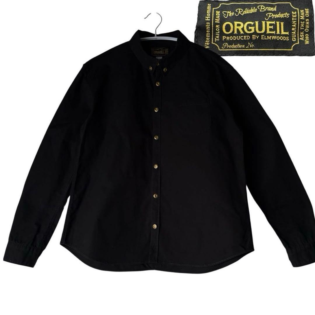 ORGUEIL日本製アメカジ黒ワークシャツ42XL相当ビッグサイズコットン人気大