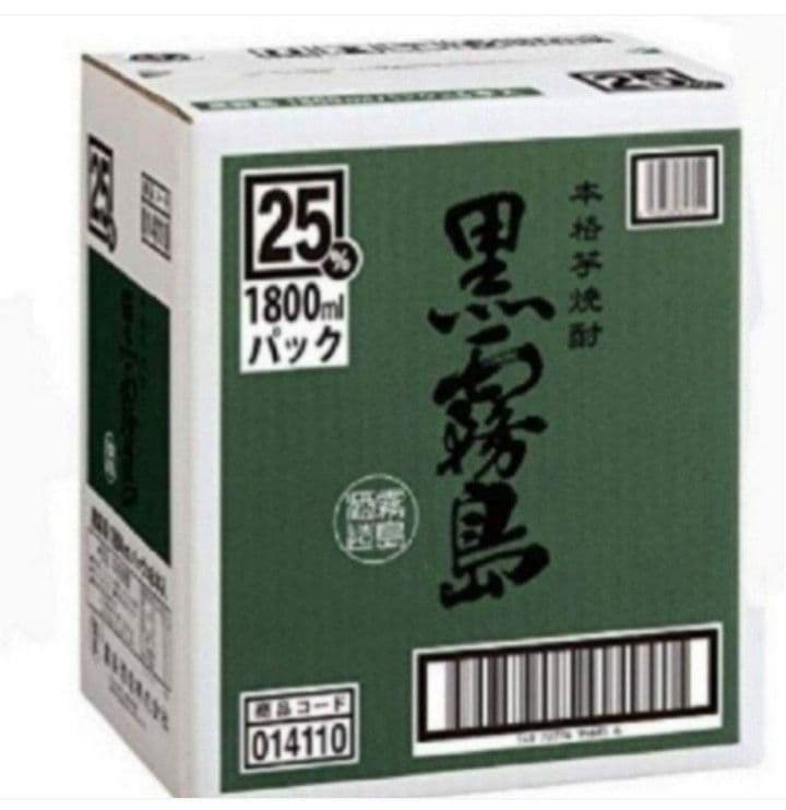 1291 黒霧島 芋 25度1.8Lパック 1ケ一ス( 6本入 )