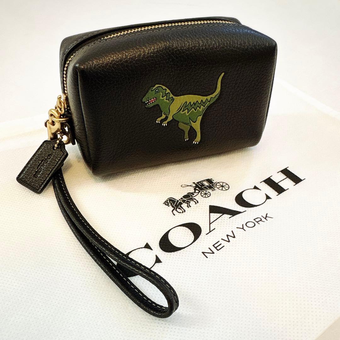 ［限定］coach コーチ コスメティックポーチ 恐竜 レキシー