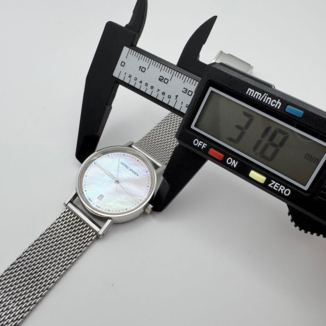 希少！ ジョージジェンセン コッペル マザー オブパール 腕時計 新品電池交換済