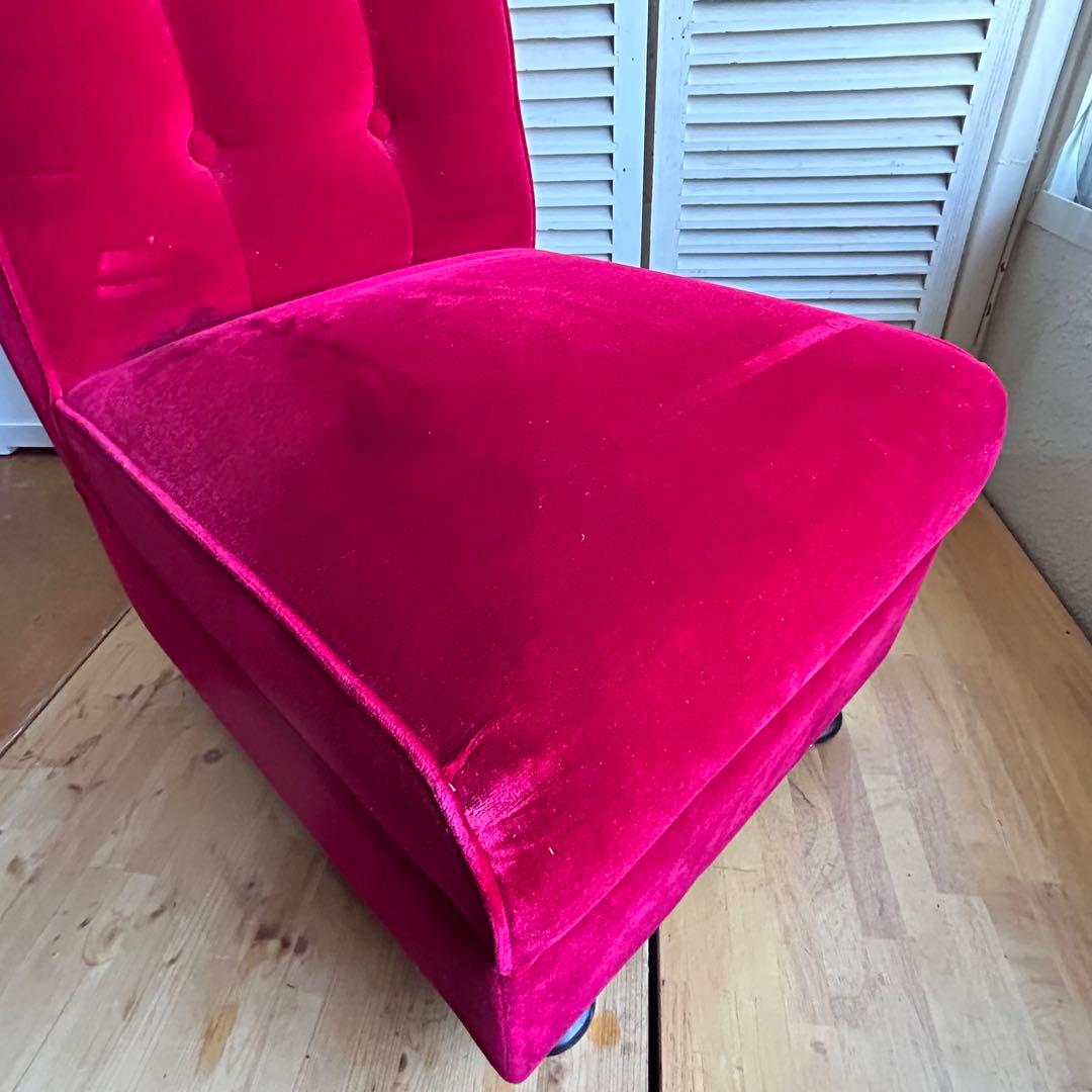 ベルベット　ビンテージ一人がけソファ　椅子　昭和レトロ　B