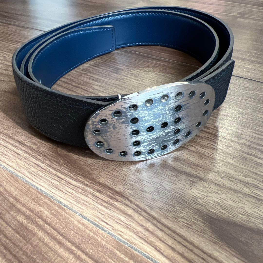 エルメス　エブリン　パンチング　バックル　ベルト　レザーベルト　95
