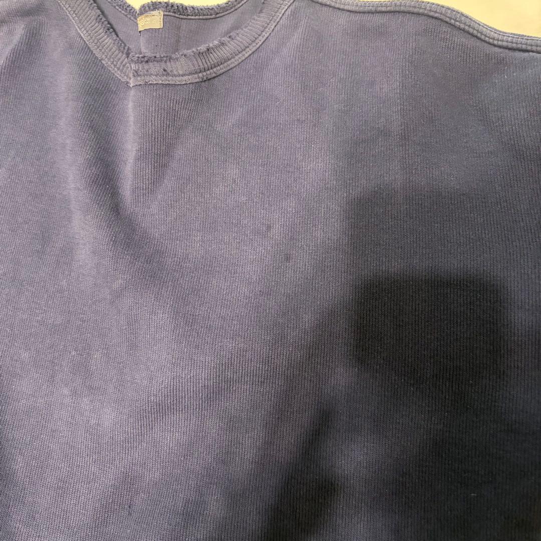 80s 筆タグ　ISSEY MIYAKE スウェット　バックロゴ　ネイビー