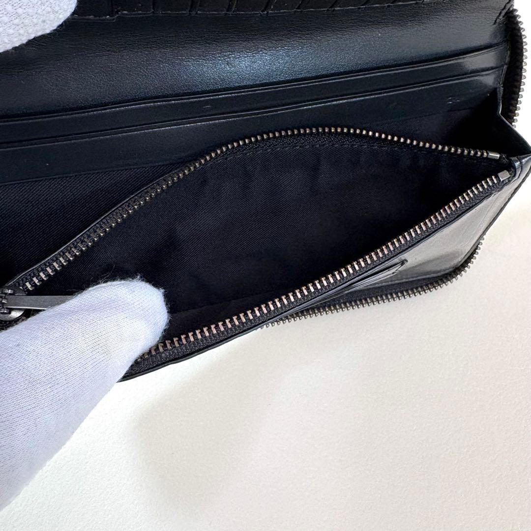 【美品】COACH 長財布　オーガナイザー　ダブルジップ シグネチャー ブラック