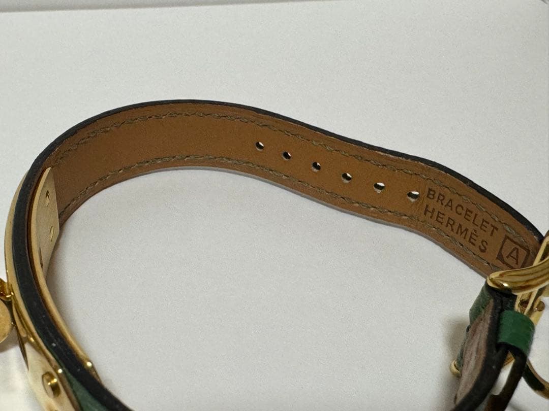 【期間限定セール】HERMES ケリーウォッチ 緑レザー ゴールド金具