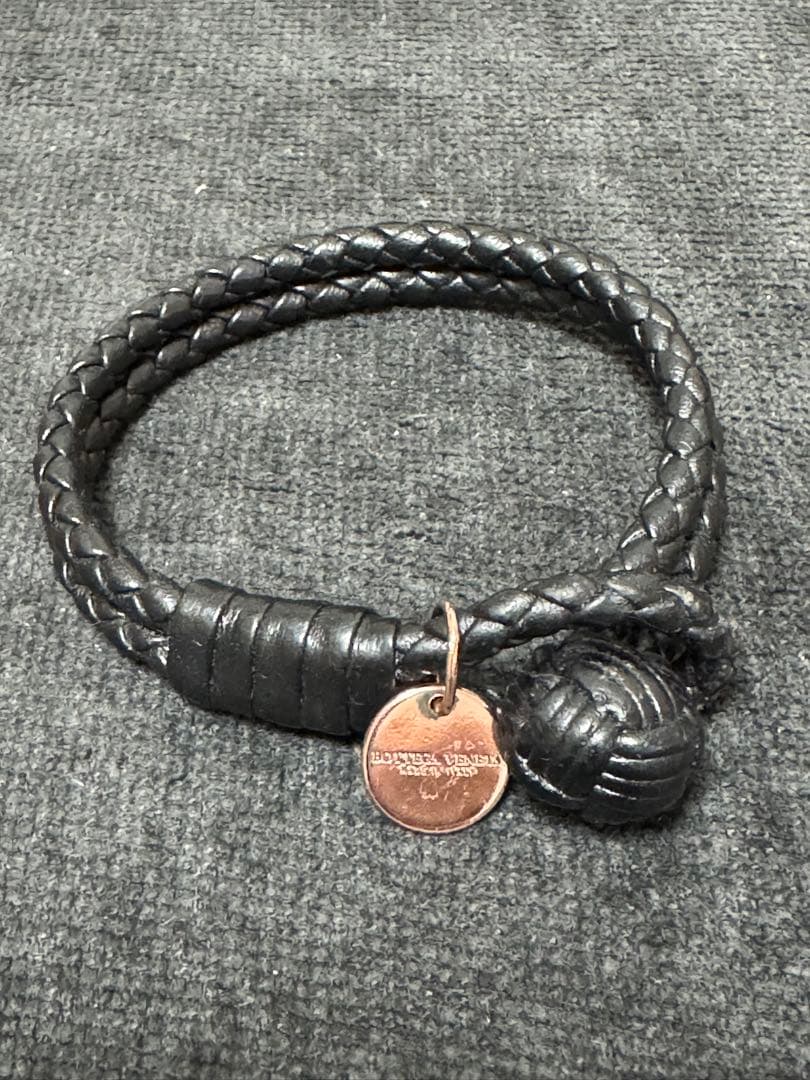 美品 ボッテガヴェネタ イントレチャート ブレスレット ブラック　 最終値下