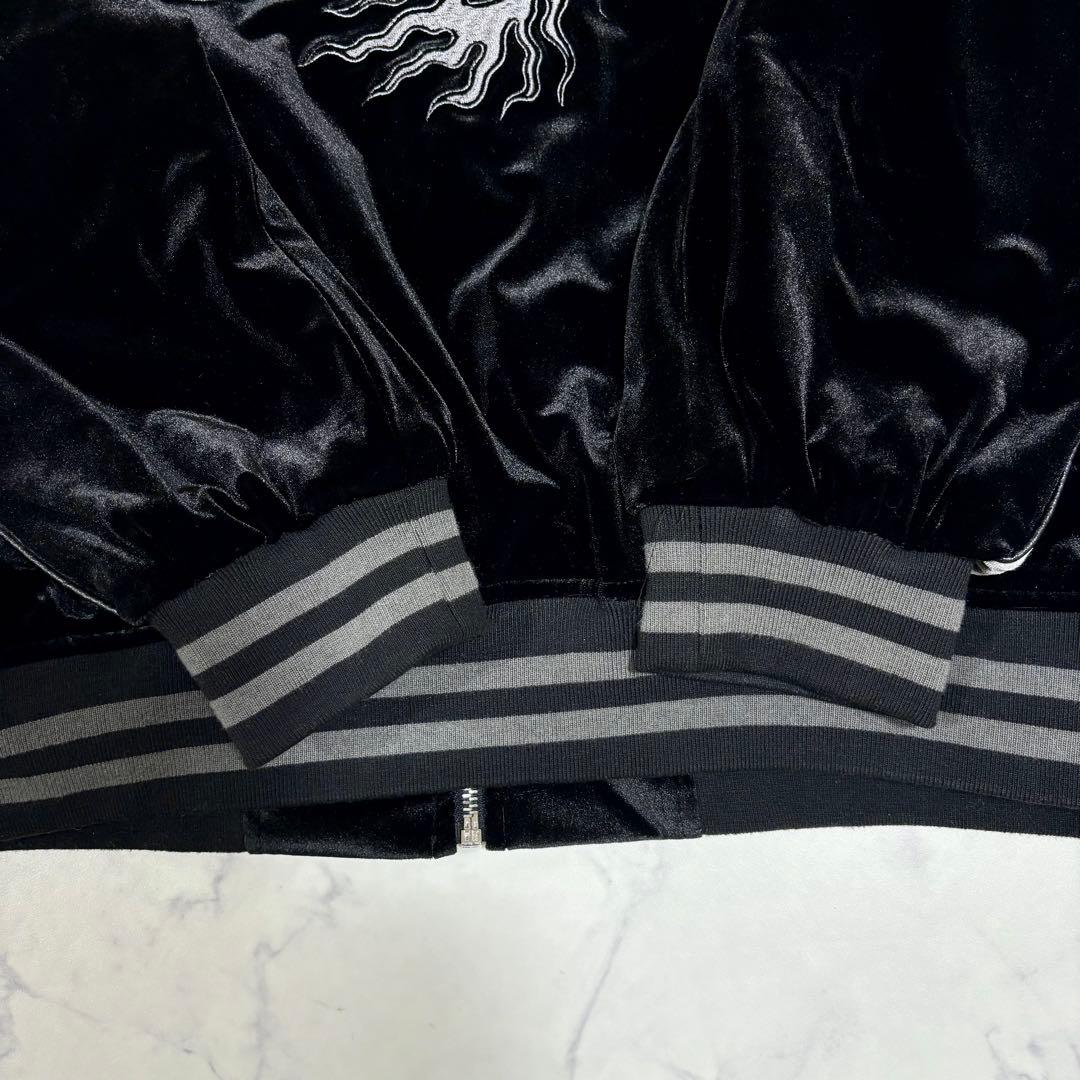 美品 REFLEM レフレム ドラゴン刺繍 ベロア スカジャン 黒 FREE