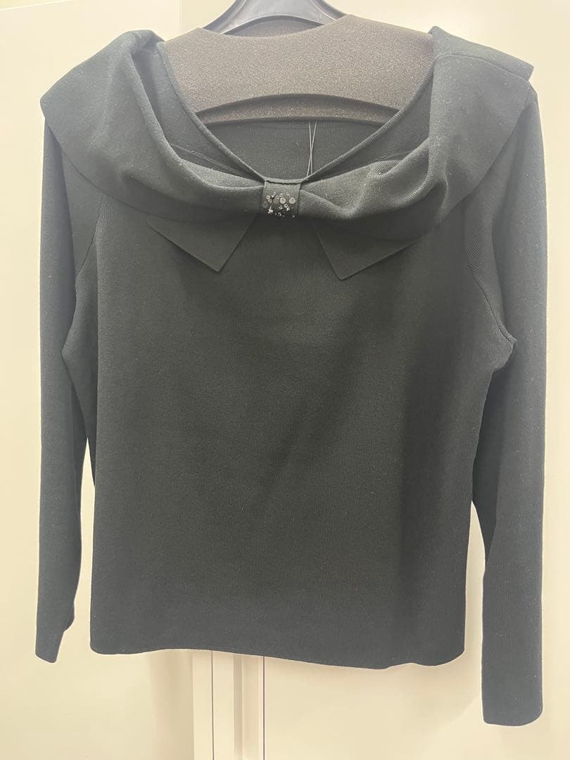 新品未使用品【L】リボンオフタートル ニット　４６サイズ