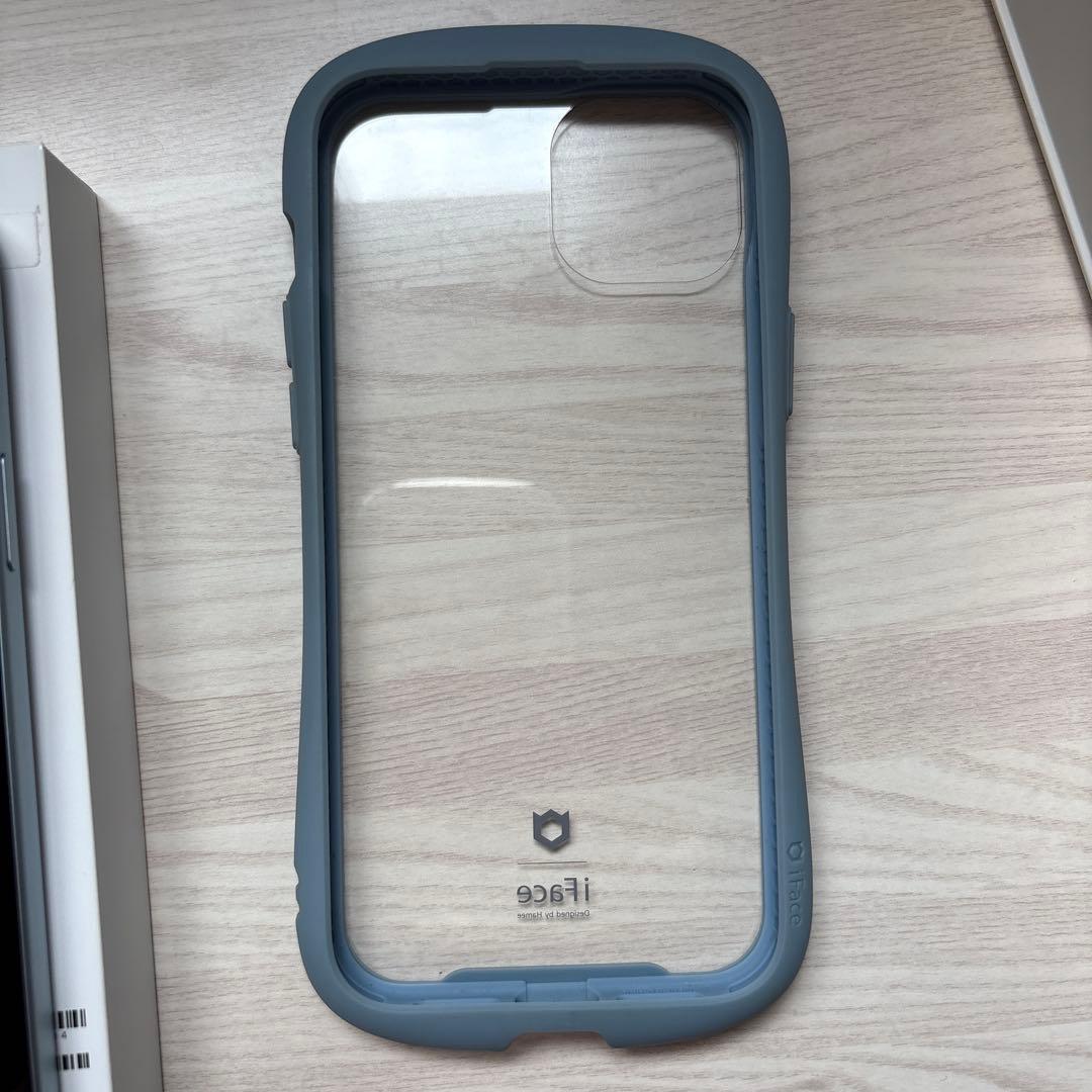 iPhone15plus 128gb ブルー　アイフェイスケース付き