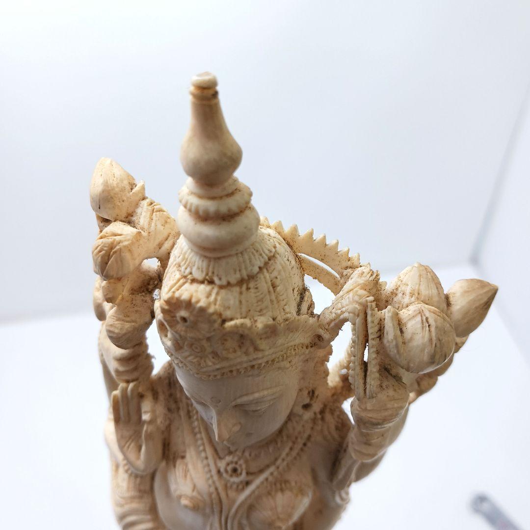 Y2179 細密彫刻 極上 置物 チベット女神像 総重量646.1g　ten