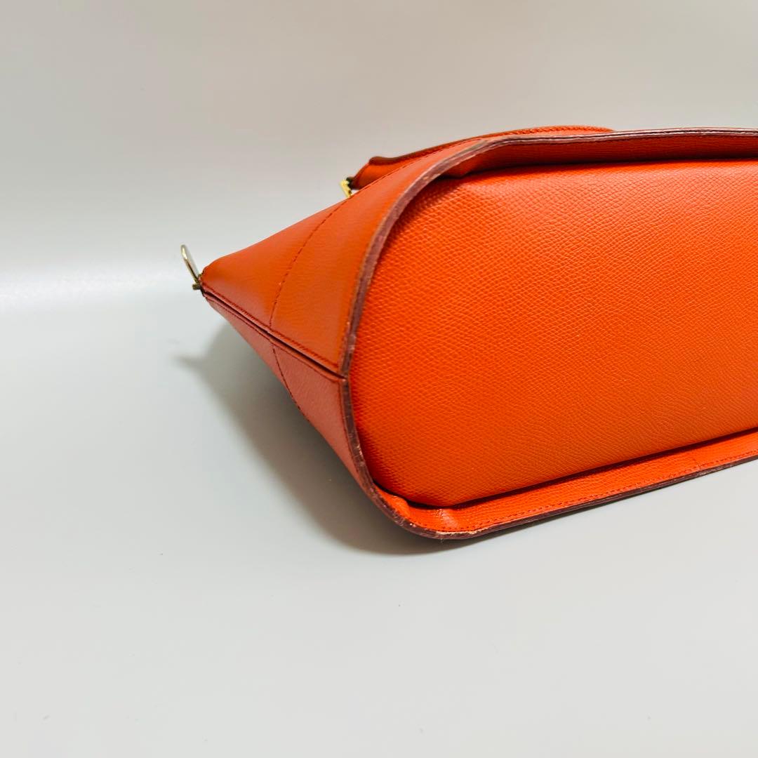 ETRO エトロ レザー ハンドバッグ ショルダーバッグ　2way オレンジ系