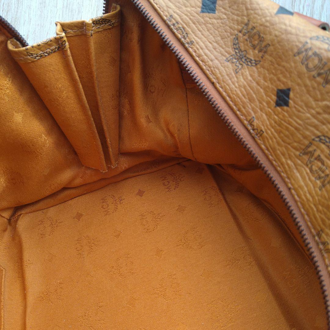 MCM ブラウンレザー ボストンバッグ 055710