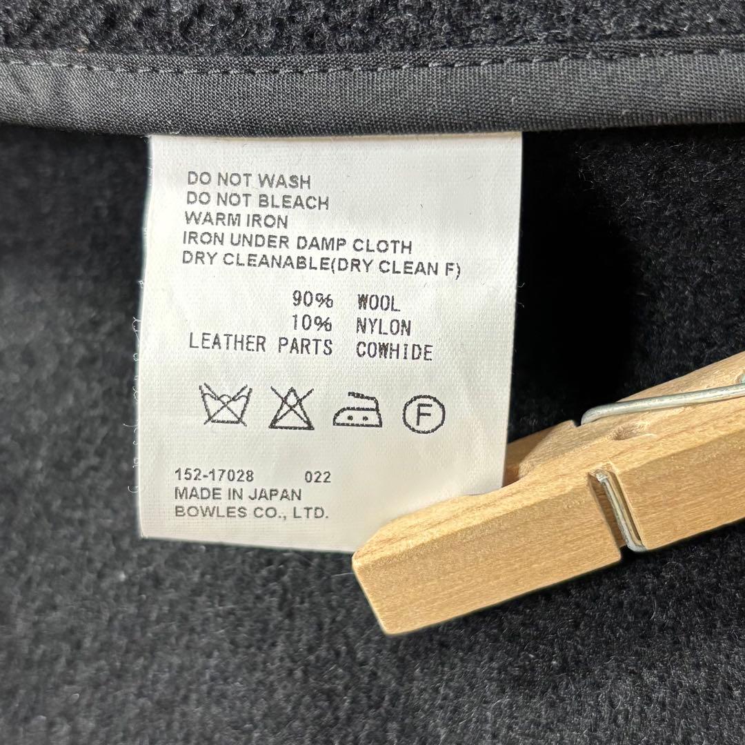 HYKE ハイク　ダッフルコート ヘリンボーン　白トグル　ブラック　サイズ2