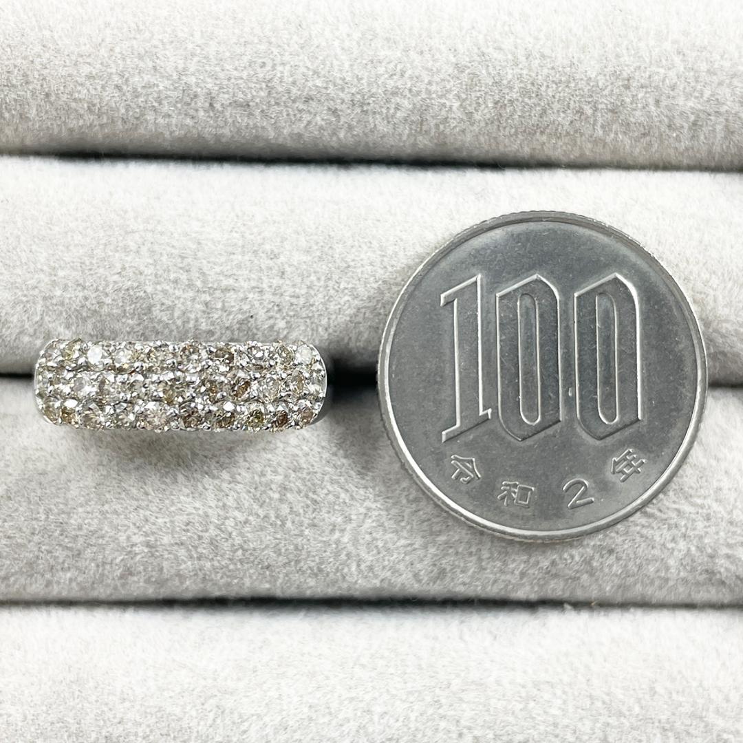 Pt950 天然ダイヤモンド 1.00ct パヴェリング
